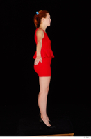  Charlie Red black high heels business dressed red dress standing whole body 0015.jpg